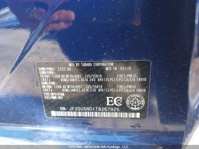 JF2GUSND1T8267925 Subaru Crosstrek Hybrid Limited