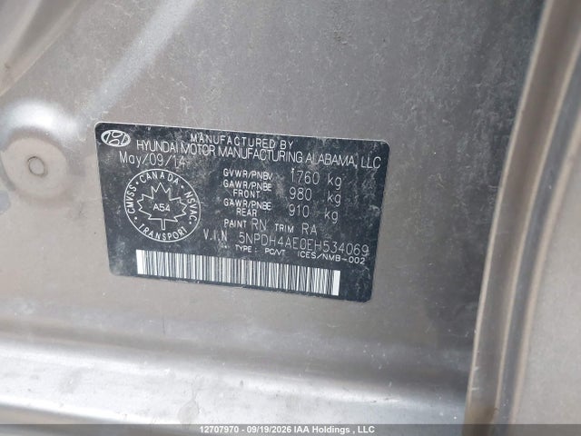 5NPDH4AE0EH534069 Hyundai Elantra