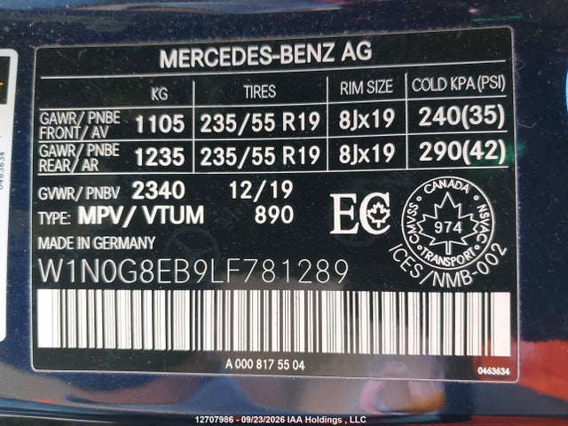 W1N0G8EB9LF781289 Mercedes-Benz Glc 300 4matic