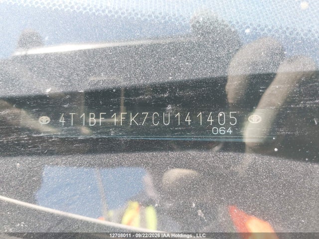 2012 Toyota Camry Se/le/xle მანქანა იყიდება აუქციონზე, vin: 4T1BF1FK7CU141405, აუქციონის ნომერი: 12708011