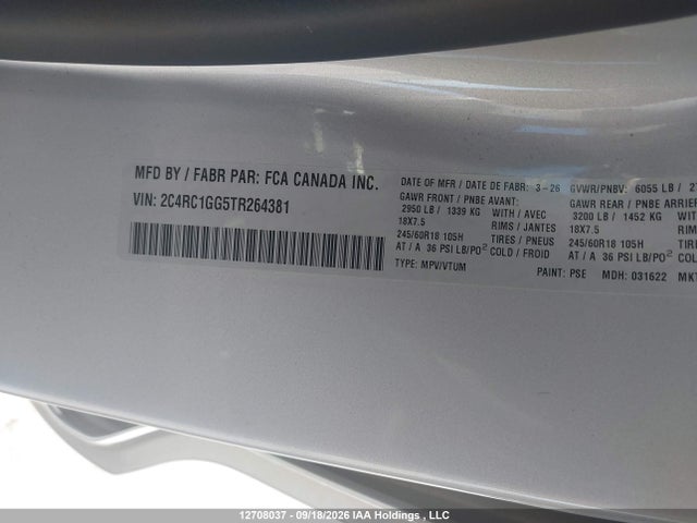 Chrysler Pacifica Limited 2026 2C4RC1GG5TR264381 Image 9