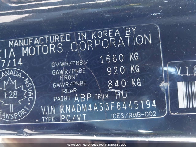 Продаж на аукціоні авто 2015 Kia Rio Lx, vin: KNADM4A33F6445194, номер лоту: 12708064