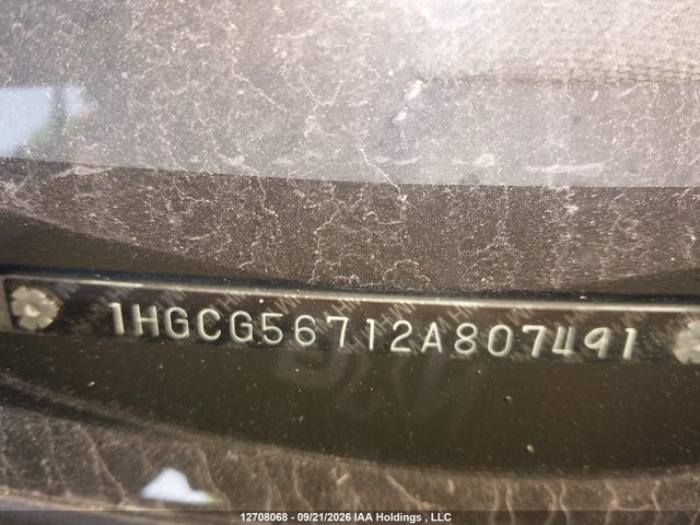 2002 Honda Accord Se მანქანა იყიდება აუქციონზე, vin: 1HGCG56712A807491, აუქციონის ნომერი: 12708068