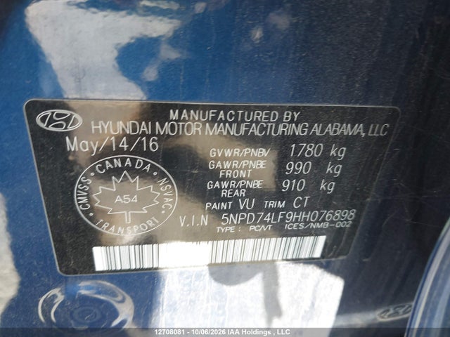 Hyundai Elantra Le 2017 5NPD74LF9HH076898 Image 18
