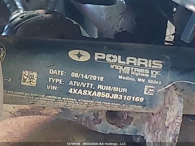 4XASXA850JB310169 Polaris Sportsman 850