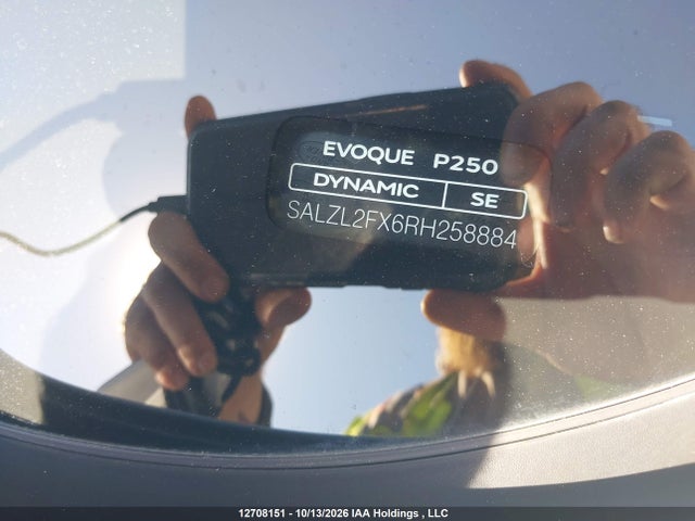 Aukcja sprzedaży 2024 Land Rover Range Rover Evoque P250 Dynamic Se, vin: SALZL2FX6RH258884, numer aukcji: 12708151
