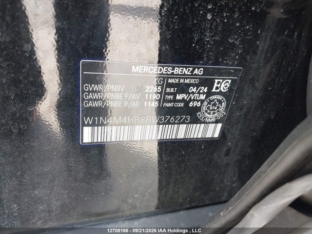 Продажа на аукционе авто 2024 Mercedes-benz Glb 250 4matic, vin: W1N4M4HB8RW376273, номер лота: 12708166
