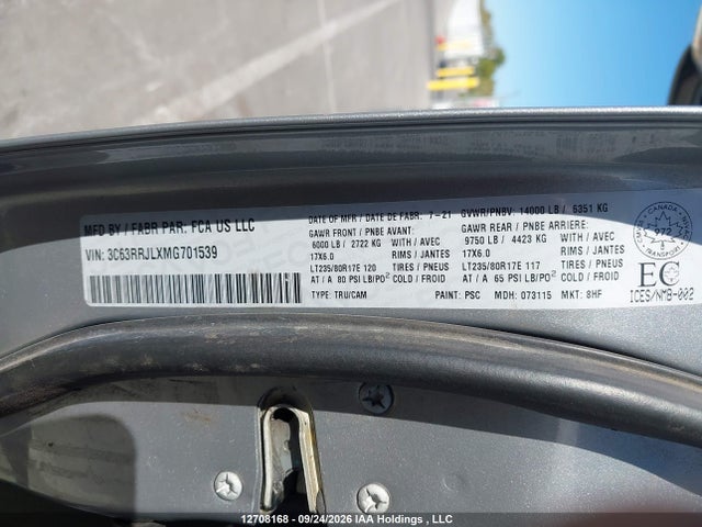 Aukcja sprzedaży 2021 Ram 3500 Laramie, vin: 3C63RRJLXMG701539, numer aukcji: 12708168
