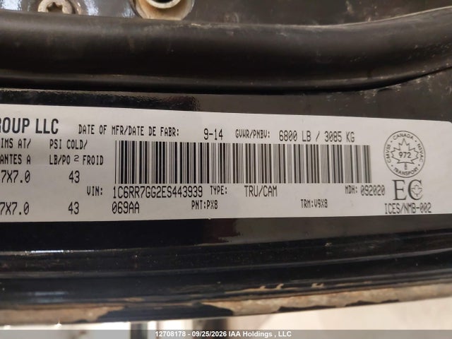 RAM 1500 Slt 2014 1C6RR7GG2ES443939 Image 9
