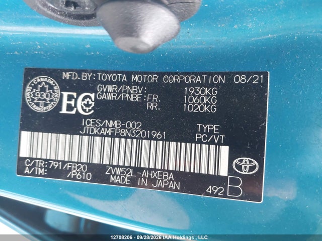 Toyota PRIUS PRIME 2022 JTDKAMFP8N3201961 Image 9