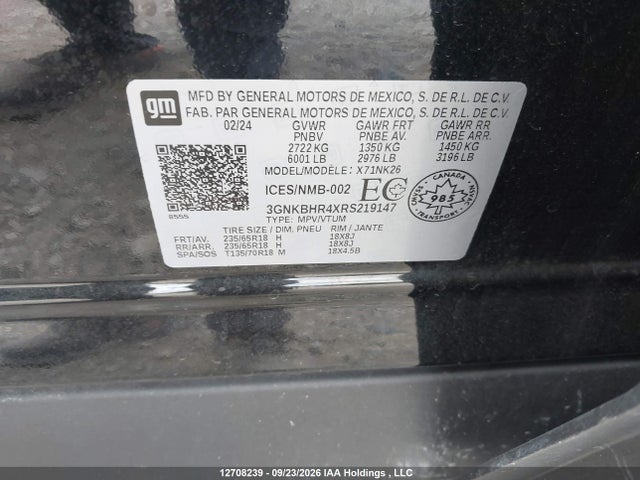 2024 Chevrolet Blazer Lt მანქანა იყიდება აუქციონზე, vin: 3GNKBHR4XRS219147, აუქციონის ნომერი: 12708239