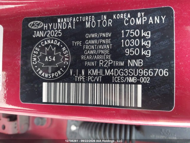 Продажа на аукционе авто 2025 Hyundai Elantra Sel Sport, vin: KMHLM4DG3SU966706, номер лота: 12708261