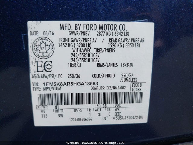 2017 Ford Explorer Police Interceptor მანქანა იყიდება აუქციონზე, vin: 1FM5K8AR5HGA13563, აუქციონის ნომერი: 12708303
