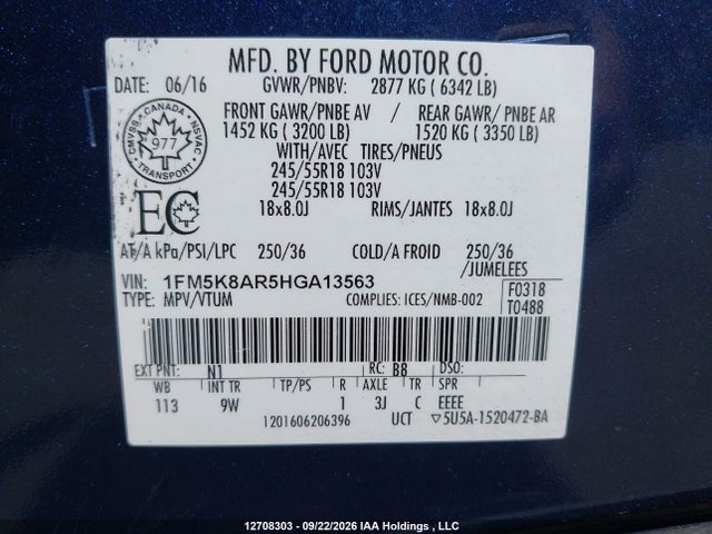 2017 Ford Explorer Police Interceptor მანქანა იყიდება აუქციონზე, vin: 1FM5K8AR5HGA13563, აუქციონის ნომერი: 12708303