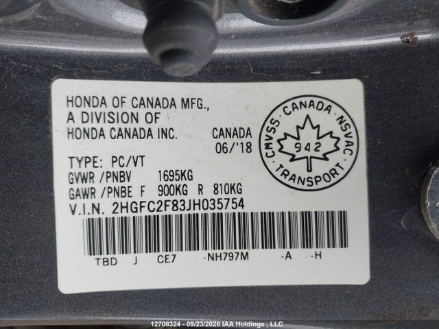 Honda Civic 2018 2HGFC2F83JH035754 Image 9