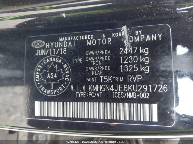 Genesis G80 Sport/ultimate 2019 KMHGN4JE6KU291726 Image 9
