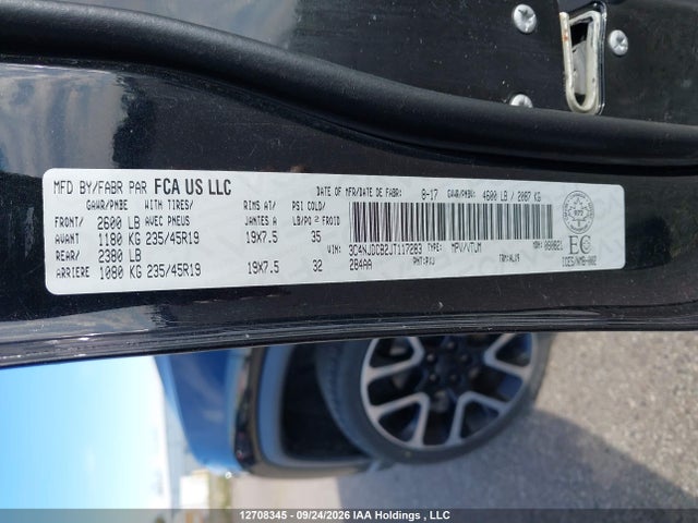 12708345 :رقم المزاد ، 3C4NJDCB2JT117283 vin ، 2018 Jeep Compass Limited مزاد بيع