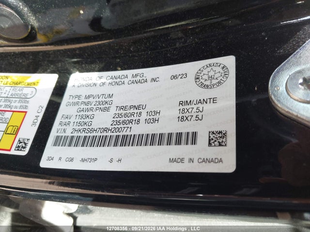 Продаж на аукціоні авто 2024 Honda Cr-v Exl, vin: 2HKRS6H70RH200771, номер лоту: 12708356