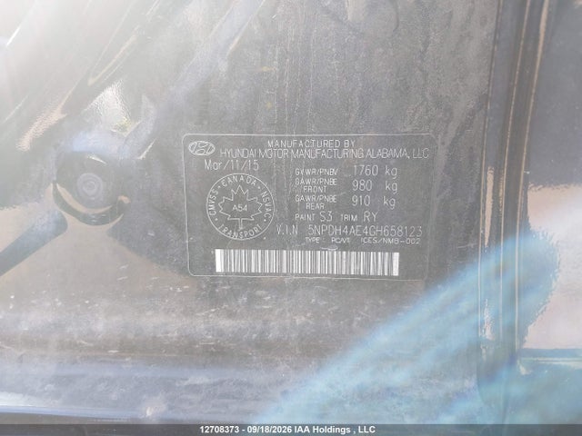 Hyundai ELANTRA GL 2016 5NPDH4AE4GH658123 Image 9