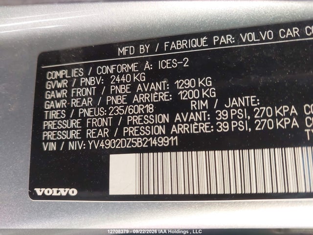 Продаж на аукціоні авто 2011 Volvo Xc60 T6 Level 3/t6 R-design, vin: YV4902DZ5B2149911, номер лоту: 12708379