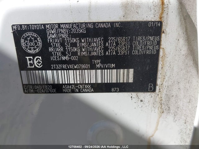Toyota RAV4 LE 2014 2T3ZFREVXEW079601 Image 9