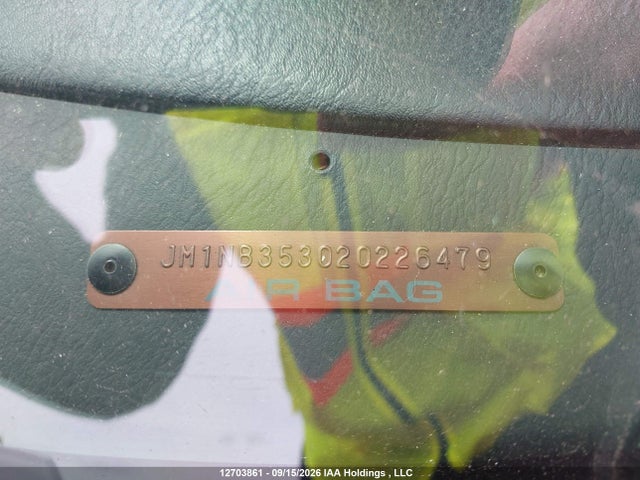12703861 :رقم المزاد ، JM1NB353020226479 vin ، 2002 Mazda Mx-5 Miata 1.8/special Edition مزاد بيع