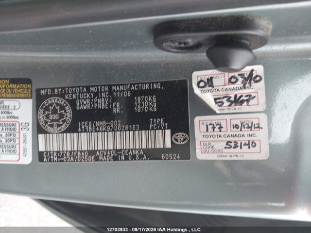 12703933 :رقم المزاد ، 4T1BE46K97U628163 vin ، 2007 Toyota Camry Le/se مزاد بيع