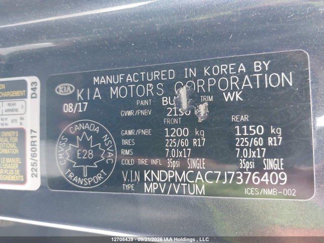 KIA Sportage Lx 2018 KNDPMCAC7J7376409 Image 9