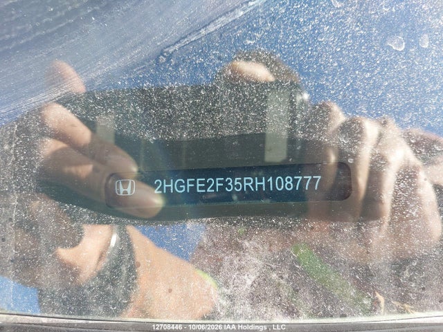 12708446 :رقم المزاد ، 2HGFE2F35RH108777 vin ، 2024 Honda Civic Ex 4dr مزاد بيع