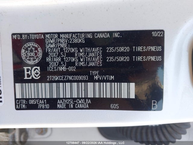 Aukcja sprzedaży 2022 Lexus Nx 350h 350h, vin: 2T2GKCEZ7NC009093, numer aukcji: 12708447