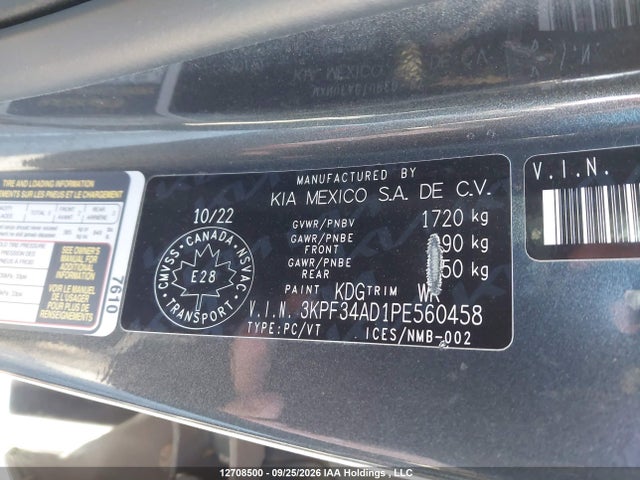 Продаж на аукціоні авто 2023 Kia Forte Ex/ex Premium/ex+/gt-line, vin: 3KPF34AD1PE560458, номер лоту: 12708500