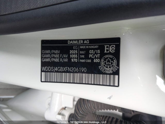 2015 Mercedes-benz Cla 250 4matic მანქანა იყიდება აუქციონზე, vin: WDDSJ4GBXFN206190, აუქციონის ნომერი: 12708543