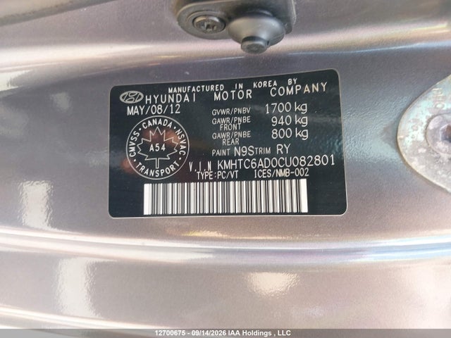 Продаж на аукціоні авто 2012 Hyundai Veloster, vin: KMHTC6AD0CU082801, номер лоту: 12700675
