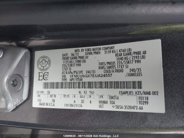 Ford ESCAPE SE 2014 1FMCU9GX7EUA24557 Image 19