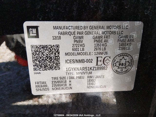 Cadillac XT5 2019 1GYKNARS1KZ189982 Image 21