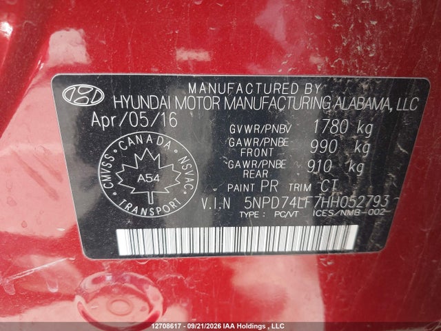 Hyundai Elantra Le 2017 5NPD74LF7HH052793 Image 9