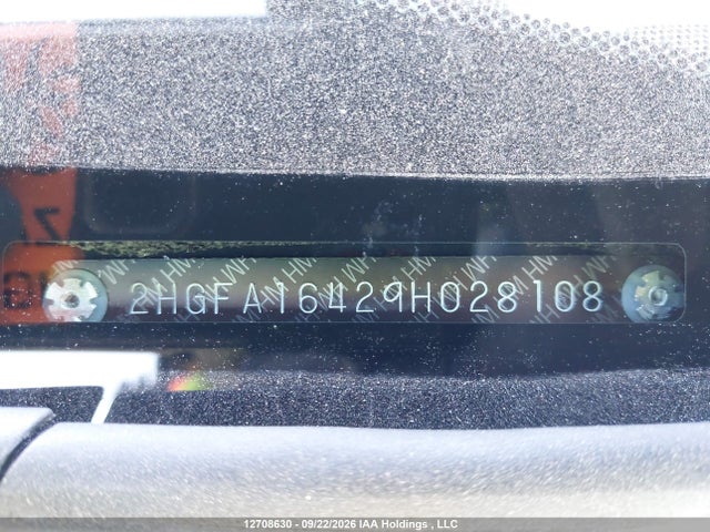2009 Honda Civic Dx-g მანქანა იყიდება აუქციონზე, vin: 2HGFA16429H028108, აუქციონის ნომერი: 12708630