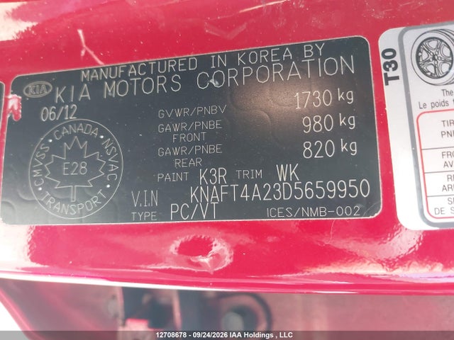 Продажа на аукционе авто 2013 Kia Forte Lx/lx Plus, vin: KNAFT4A23D5659950, номер лота: 12708678