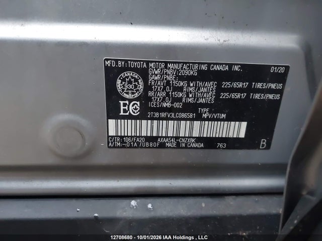 Toyota RAV4 LE 2020 2T3B1RFV3LC086581 Image 9