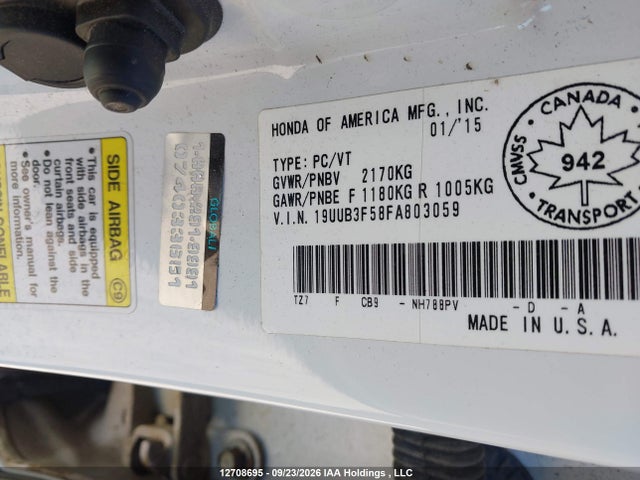 Продаж на аукціоні авто 2015 Acura Tlx, vin: 19UUB3F58FA803059, номер лоту: 12708695
