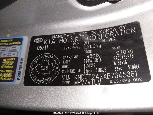 2011 Kia Soul +/!/sport მანქანა იყიდება აუქციონზე, vin: KNDJT2A2XB7345361, აუქციონის ნომერი: 12708706