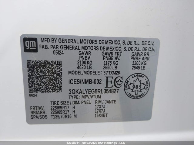 Продаж на аукціоні авто 2024 Gmc Terrain At4, vin: 3GKALYEG5RL354827, номер лоту: 12708711