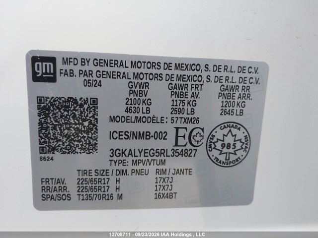 Продаж на аукціоні авто 2024 Gmc Terrain At4, vin: 3GKALYEG5RL354827, номер лоту: 12708711