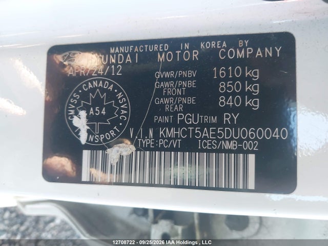 Продаж на аукціоні авто 2013 Hyundai Accent Gl, vin: KMHCT5AE5DU060040, номер лоту: 12708722