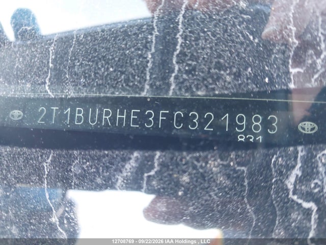 Продаж на аукціоні авто 2015 Toyota Corolla Le, vin: 2T1BURHE3FC321983, номер лоту: 12708769