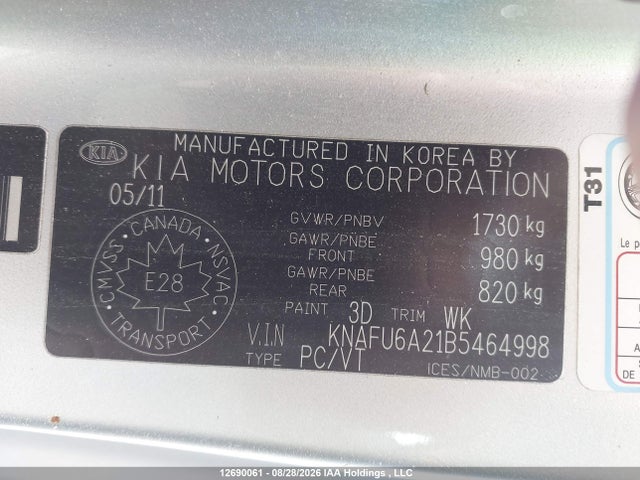 Продаж на аукціоні авто 2011 Kia Forte Koup 2.0l Ex, vin: KNAFU6A21B5464998, номер лоту: 12690061