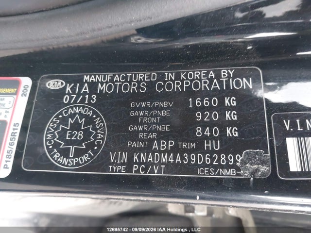 Продажа на аукционе авто 2013 Kia Rio Ex/lx/lx+/sx, vin: KNADM4A39D6289918, номер лота: 12695742