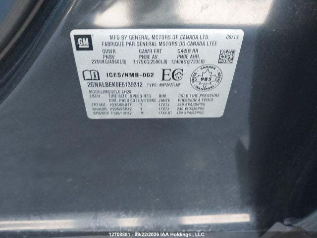 Chevrolet Equinox 2014 2GNALBEK0E6139312 Image 9