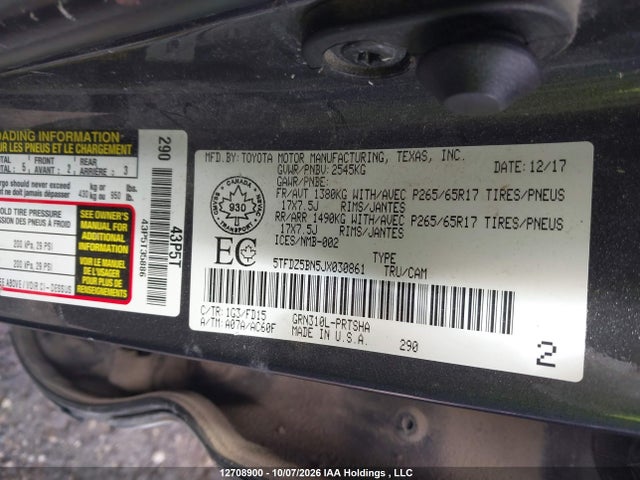 5TFDZ5BN5JX030861 Toyota Tacoma