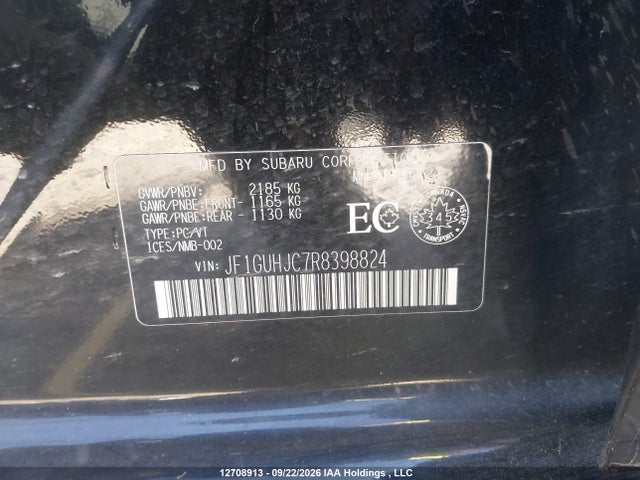 12708913 :رقم المزاد ، JF1GUHJC7R8398824 vin ، 2024 Subaru Impreza مزاد بيع